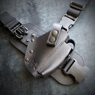 Шкіряна стегна кобура під ФОРТ 12/17/20| чорна