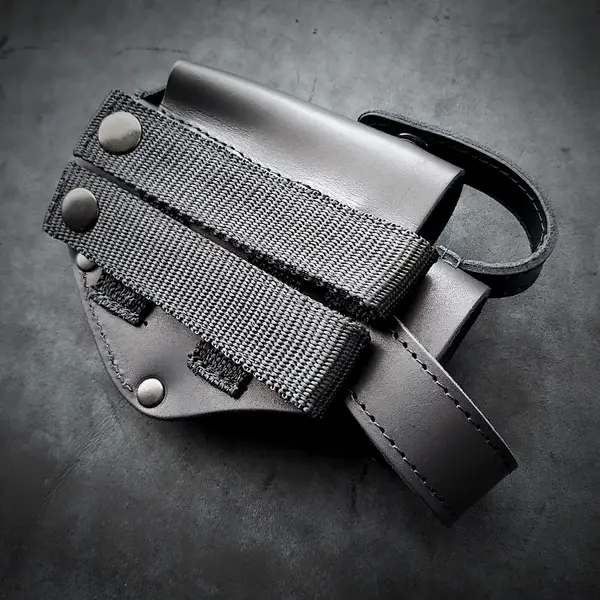 Кожаная кобура под ФОРТ 12/14/17/20| на MOLLE| черная
