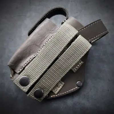 Кожаная кобура под ФОРТ 12/14/17/20| на MOLLE| темная олива