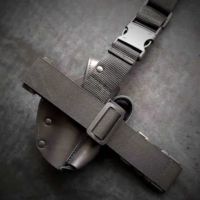 Набедренная кобура| для левши| под ПМ| черная| кожаная