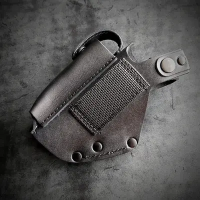 Кобура поясная, скрытого ношения, кожаная (черная) на скобе, под ПМ