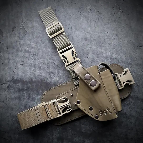 Кобура набедренная под ПМ| кожаная| (темная олива)