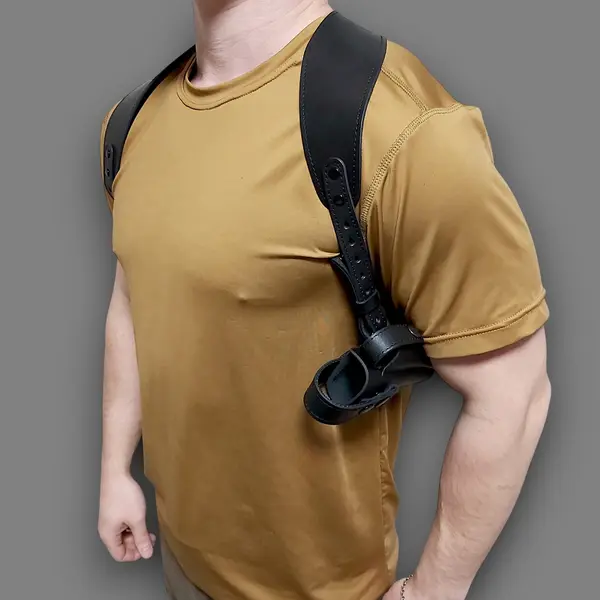 Оперативная кобура под ПМ| скрытого ношения| кожаная| черная