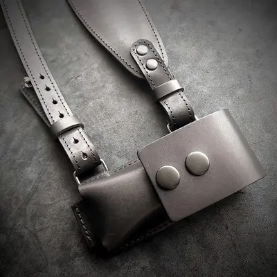 Оперативная кобура под ТТ/Browning M1903 | скрытого ношения| кожаная| черная