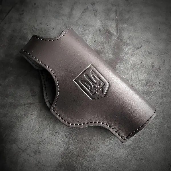 Кобура поясная кожаная| с гербом| под ПМ| чёрная