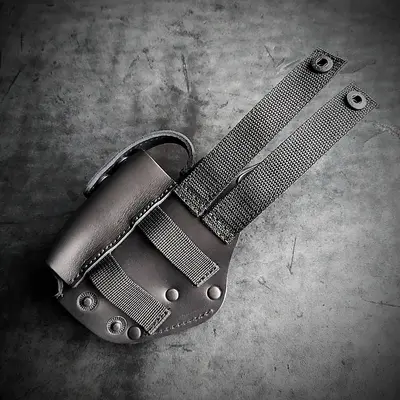 Кобура для пистолета ТТ на MOLLE| кожаная чёрная