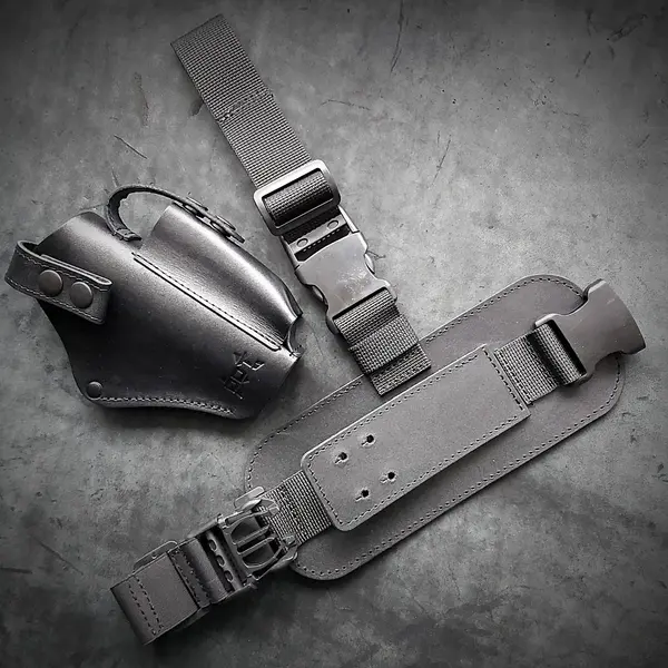 Набедренная кобура под GLOCK 17| кожаная| черная