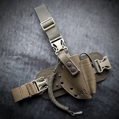 Кобура набедренная| кожаная| под ПМ (темная олива)