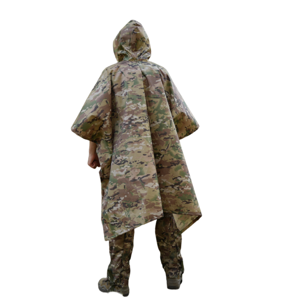 Пончо-дощовик із запаяними швами Kiborg Waterproof Multicam