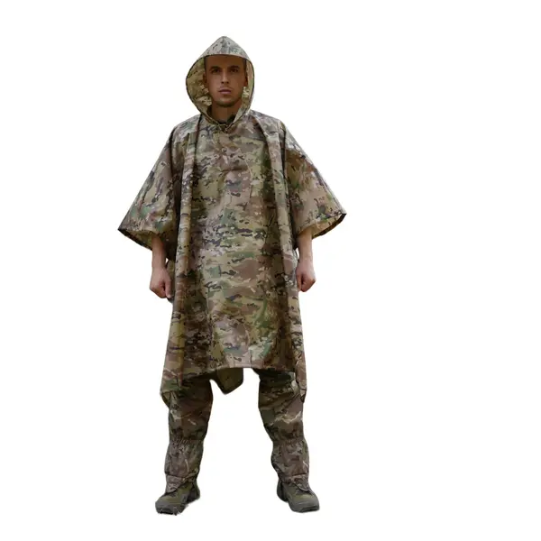 Пончо-дождевик с запаянными швами Kiborg Waterproof Multicam