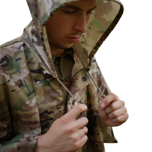 Пончо-дощовик із запаяними швами Kiborg Waterproof Multicam