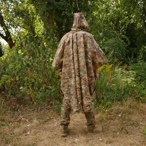 Пончо-дощовик із запаяними швами Kiborg Waterproof Multicam