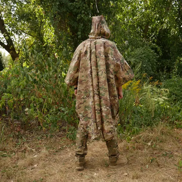 Пончо-дождевик с запаянными швами Kiborg Waterproof Multicam