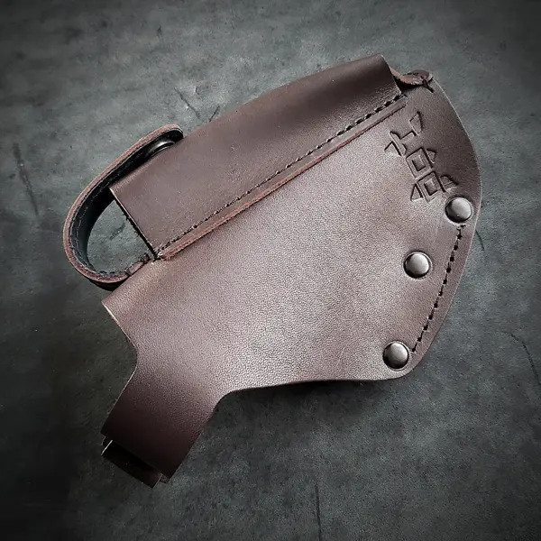 Кобура поясная под ПМ| на скобе| кожаная, коричневая (brown force)