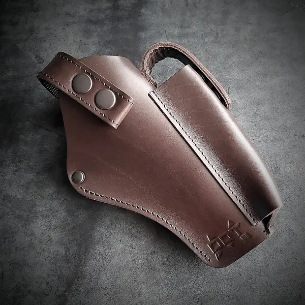 Крепкая поясная кобура под АПС| кожаная| коричневая