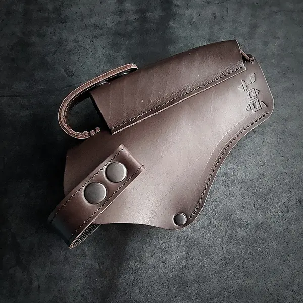 Крепкая поясная кобура под АПС| кожаная| коричневая