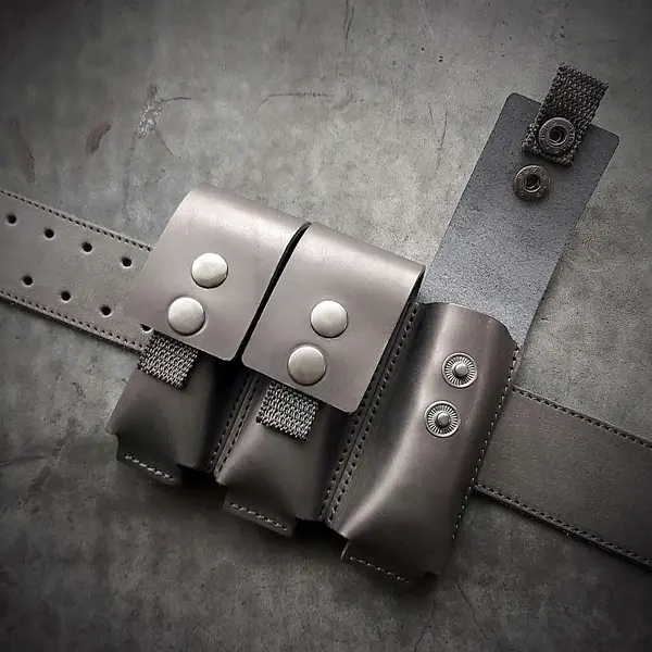 Подсумок под магазин ПМ (паучер)| чёрный| три отдела