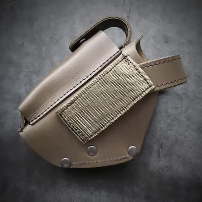 Кобура поясная| под ПМ| темная олива| кожаная