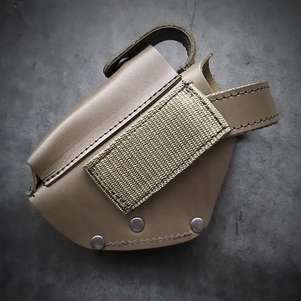 Кобура поясная| под ПМ| темная олива| кожаная