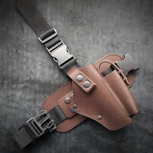 Набедренная кобура под GLOCK 17| кожаная| коричневая