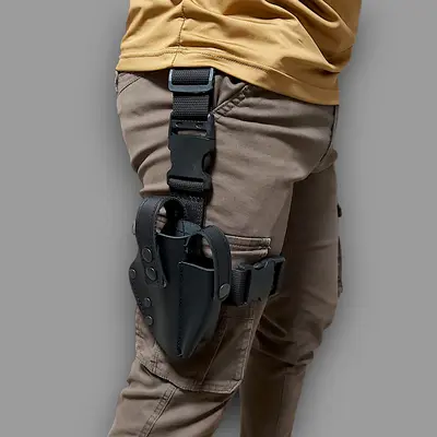 Набедренная кобура под ФОРТ 12/17/20| черная| кожаная