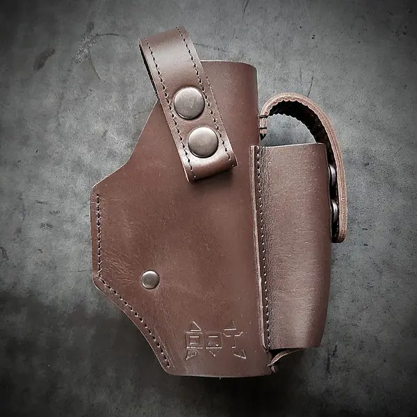 Кожаная кобура поясная под Glock 19| коричневая