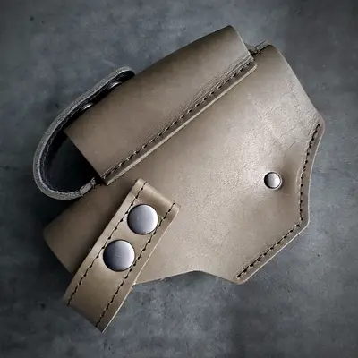 Шкіряна кобура поясна під Glock 19 | темна олива