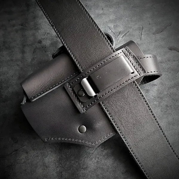 Кожаная кобура поясная под Glock 19| чёрная