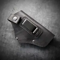 Кожаная кобура поясная под GLOCK 17| чёрная| скрытого ношения