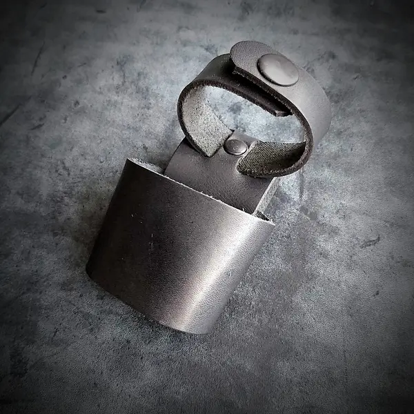 Держатель для дубинки кожаный| чёрный