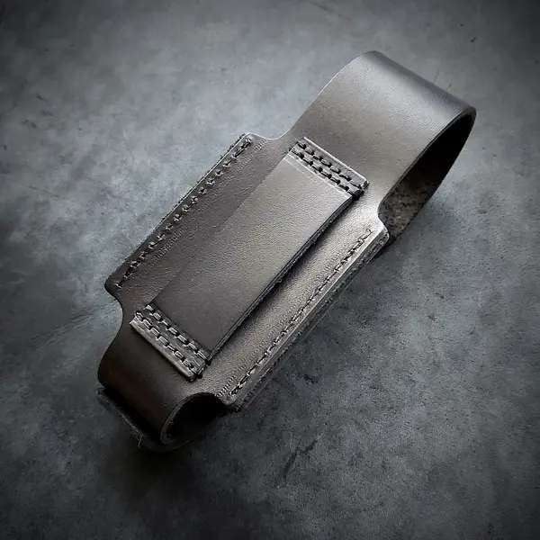 Подсумок для газового баллончика| маленький| кожаный| чёрный