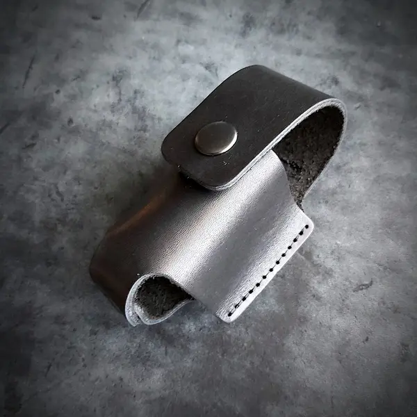 Подсумок для газового баллончика| маленький| кожаный| чёрный