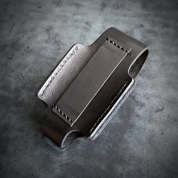 Подсумок для газового баллончика| маленький| кожаный| чёрный