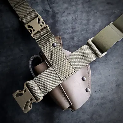 Шкіряна стегна кобура під ФОРТ 12/14/17/20| темна олива