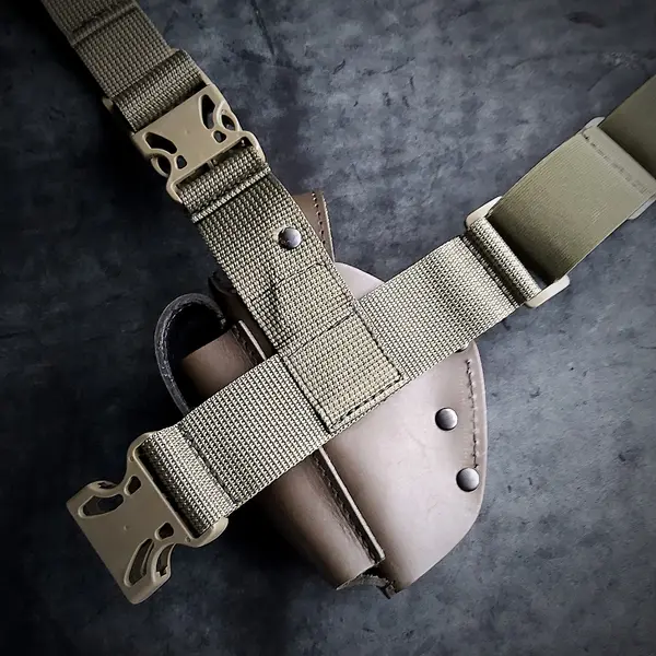 Кожаная набедренная кобура под ФОРТ 12/14/17/20| темная олива