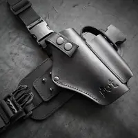 Кобура набедренная/поясная под BERETTA 92| черная, кожаная