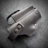 Кожаная кобура поясная под GLOCK 17, черная на скобе