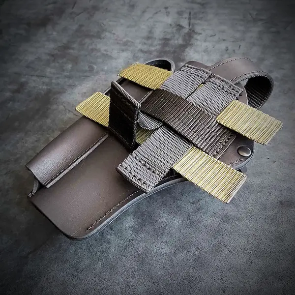 Кожаная кобура под АПС на MOLLE| чёрная