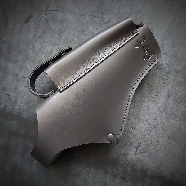 Кобура поясная под АПС| кожаная| черная на скобе