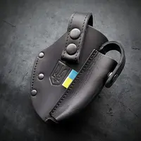 Кожаная кобура поясная под ПМ| герб и флагом Украины, на скобе| чёрная