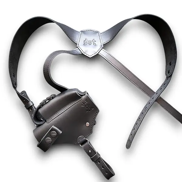 Кожаная оперативная кобура под Glock 19| скрытого ношения| чёрная