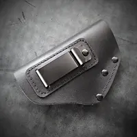Кожаная кобура поясная для скрытого ношения под ФОРТ 12/17| чёрная (двухсторонняя)