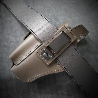 Кобура поясная| кожаная, цвет олива| под ТТ/Browning M1903| на скобе