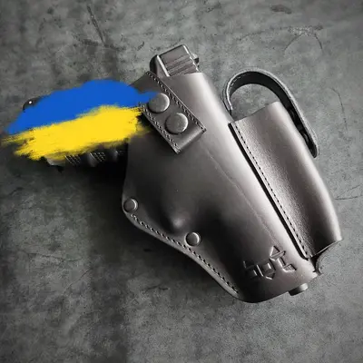 Шкіряна кобура поясна під GLOCK 17, чорна