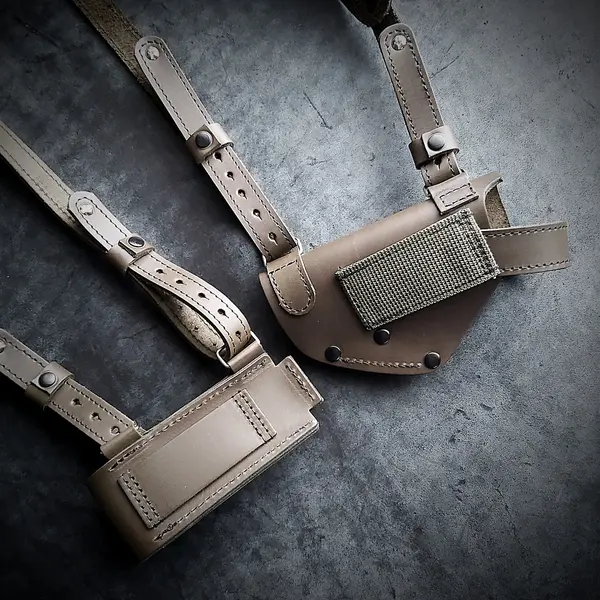 Оперативная кобура под ТТ/Browning M1903| скрытого ношения| кожаная| олива