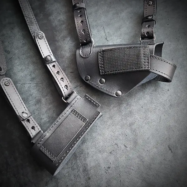 Оперативная кобура под ПМ с дополнительным магазином| кожаная