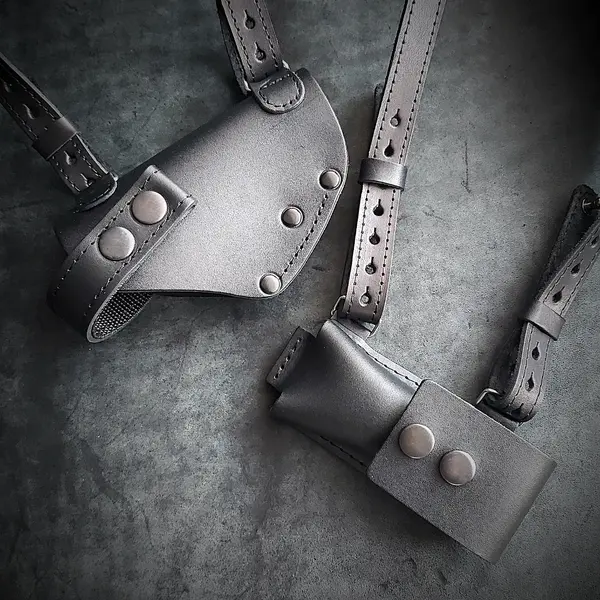 Оперативная кобура под ПМ с дополнительным магазином| кожаная