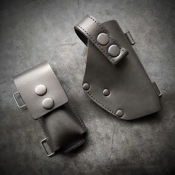 Оперативная кобура под ПМ с дополнительным магазином| кожаная