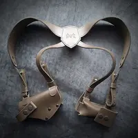 Оперативная кобура под ПМ с дополнительным магазином| кожаная| олива