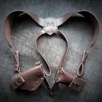 Оперативная кобура под ПМ с дополнительным магазином| кожаная| коричневая